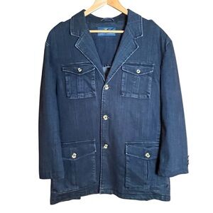 Giorgio Brutini Men's Size Large Blue Jean Denim Sports Jacket Blazer Coat